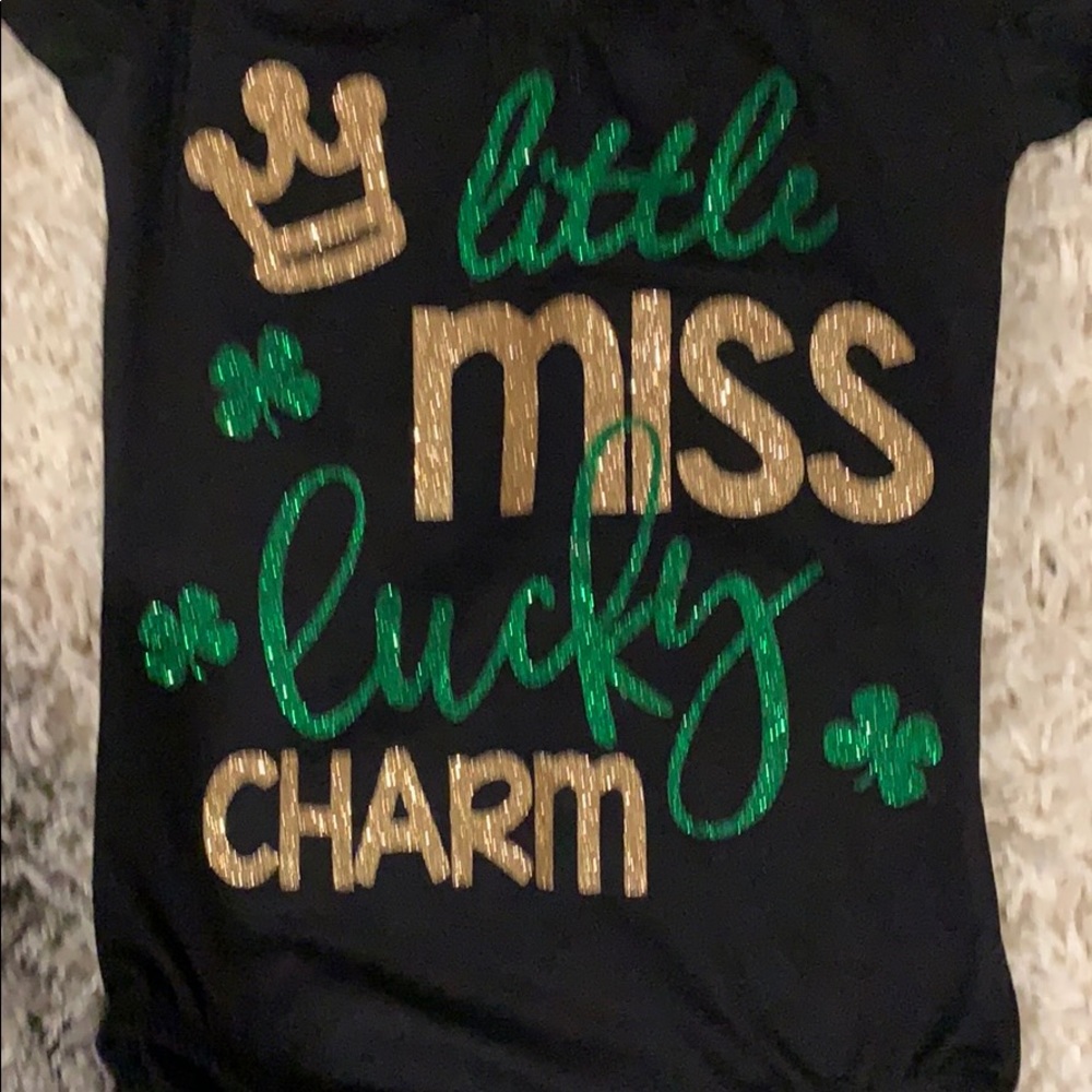 Black Leotard “ little MISS lucky CHARM” - Picture 3 of 3